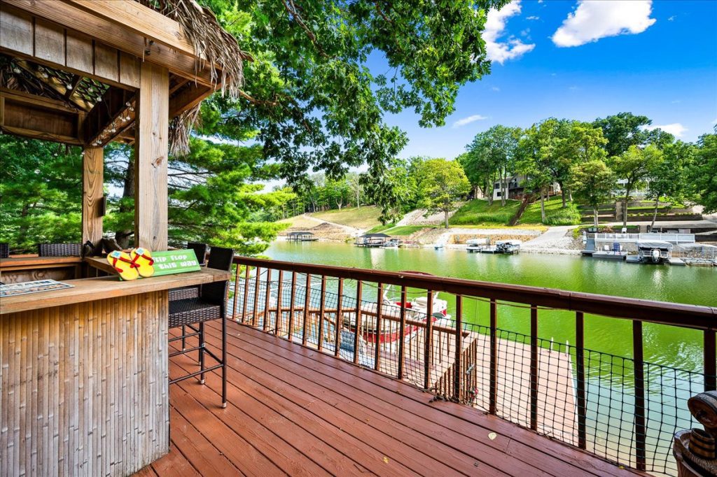 A view of Spoon Lake in Oak Run, IL, from a client's deck